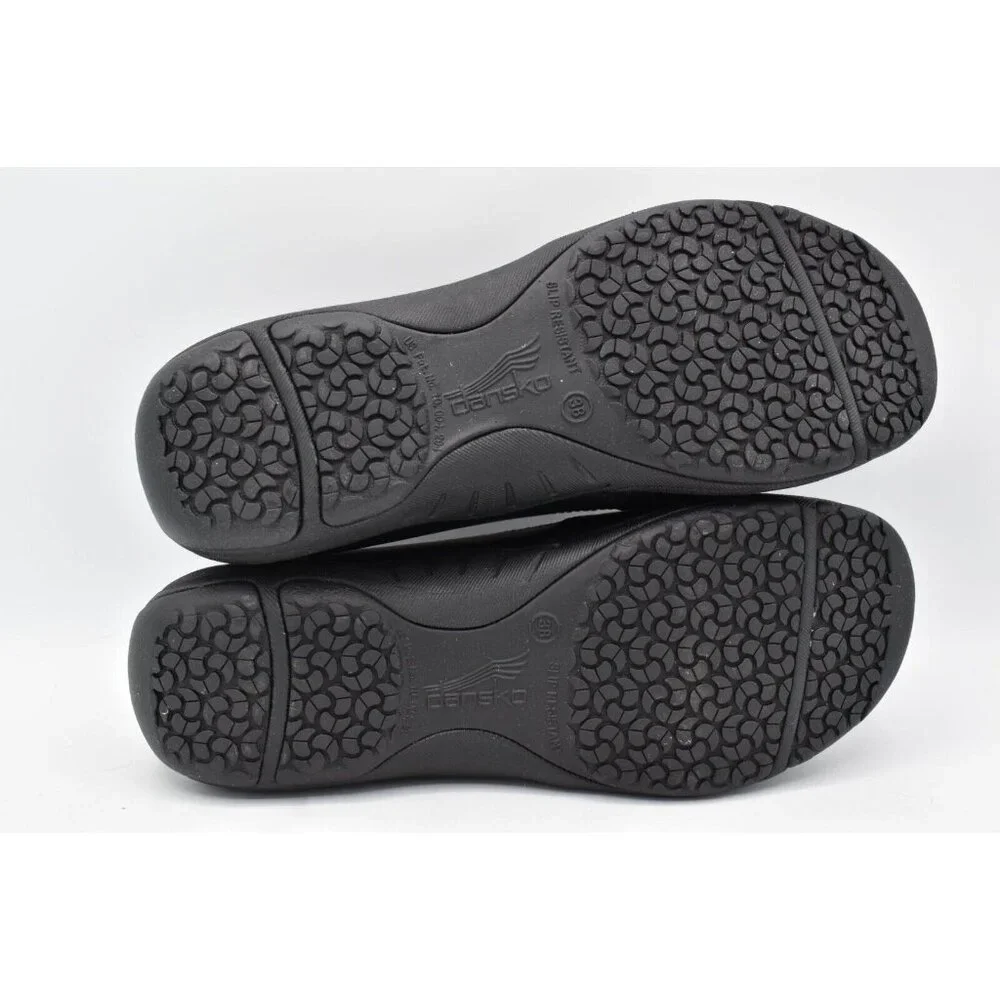Dansko‎ Womens EU 38 US 7.5-8 Nora Black Leather Slip On Loafers Shoes Clogs